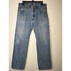 LEVIS 501 34 x 30 Medium Wash Denim Jeans Classic